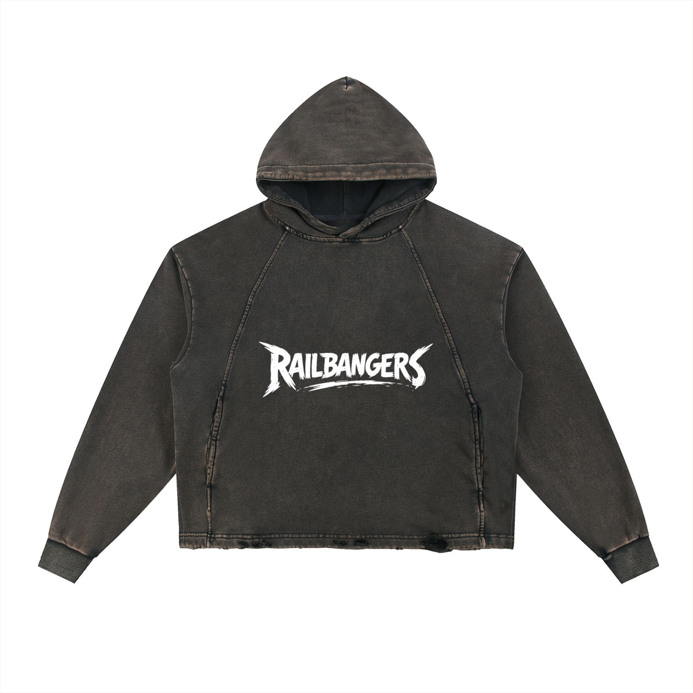 Hold The Rail Vintage Washed Frayed-Hem Hoodie