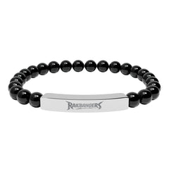 Rail Bangers Engraved Natural Stone Stretch Bracelet