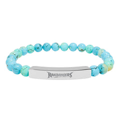 Rail Bangers Engraved Natural Stone Stretch Bracelet