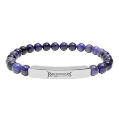 Rail Bangers Engraved Natural Stone Stretch Bracelet