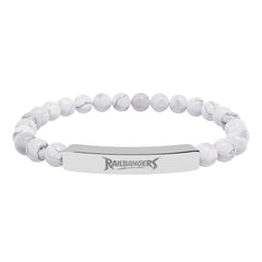 Rail Bangers Engraved Natural Stone Stretch Bracelet