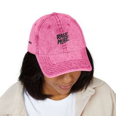 Rage More Black Distressed Red Dad Hat