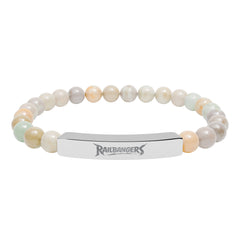 Rail Bangers Engraved Natural Stone Stretch Bracelet