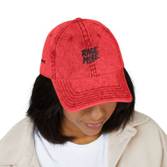 Rage More Black Distressed Red Dad Hat