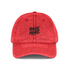 Rage More Black Distressed Red Dad Hat