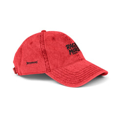 Rage More Black Distressed Red Dad Hat