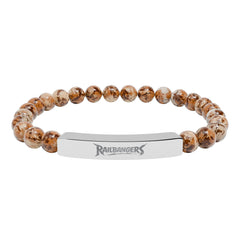Rail Bangers Engraved Natural Stone Stretch Bracelet