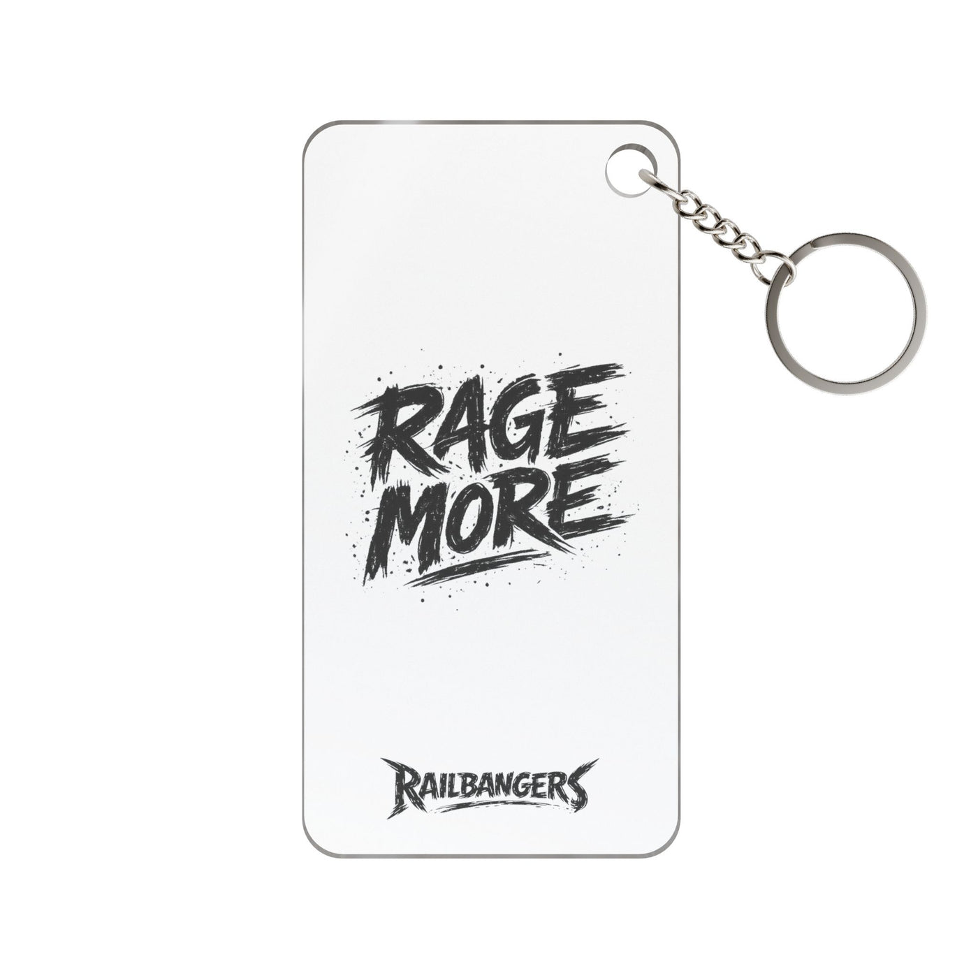 Rage More Keychain Charm – Bold Graphic Band Accessory