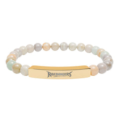 Rail Bangers Engraved Natural Stone Stretch Bracelet