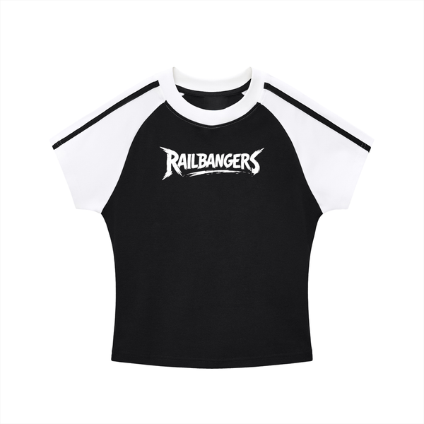 Contrast Stripes Bodycon Raglan  Sleeve T-Shirt