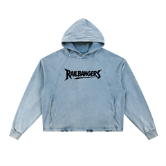 Hold The Rail Vintage Washed Frayed-Hem Hoodie