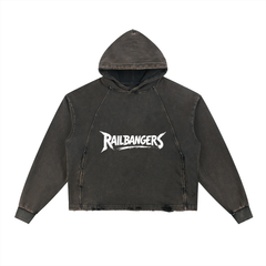 Hold The Rail Vintage Washed Frayed-Hem Hoodie