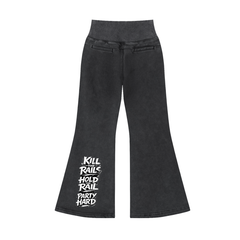 Vintage Washed Flared Fleece Pants back view