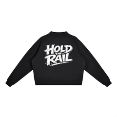 Essential Fleece Mock-Neck Crew Sweatshirt back view