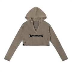 Hold The Rail Women Vintage Washed Raw Edge Hoodie