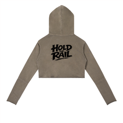 Hold The Rail Women Vintage Washed Raw Edge Hoodie