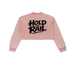 Snow Washed Raw Edge Cropped Sweatshirt back view