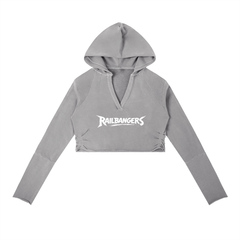 Hold The Rail on Women Vintage Washed Raw Edge Hoodie