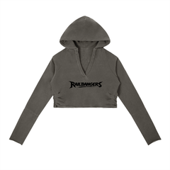 Hold The Rail Women Vintage Washed Raw Edge Hoodie