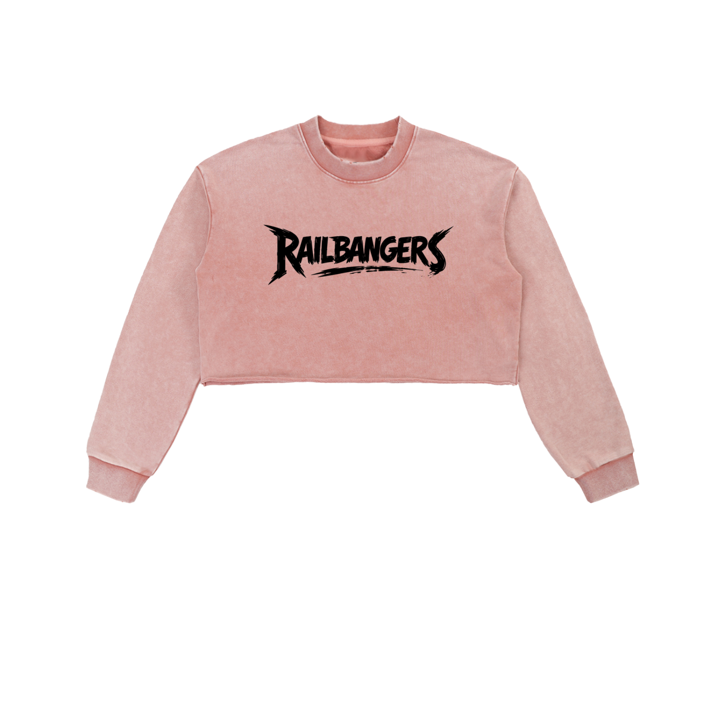 Hold The Rail Snow Washed Raw Edge Cropped Sweatshirt