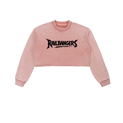 Hold The Rail Snow Washed Raw Edge Cropped Sweatshirt