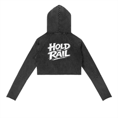 Vintage Washed Raw Edge Hoodie back view